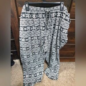 New 4x Long Pajama Pants Black & White